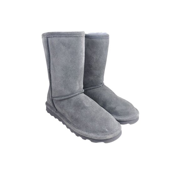 Bearpaw Shearling Boots Women's Size 8 Gray Suede Leather - Picture 2 of 10